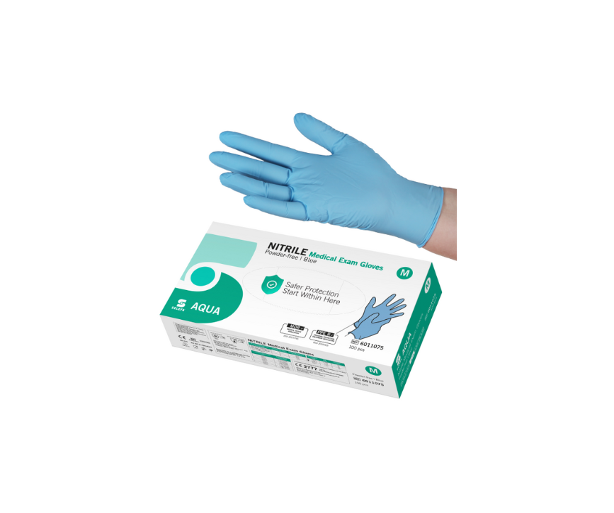 Selefa nitrilhandskar (aqua)
