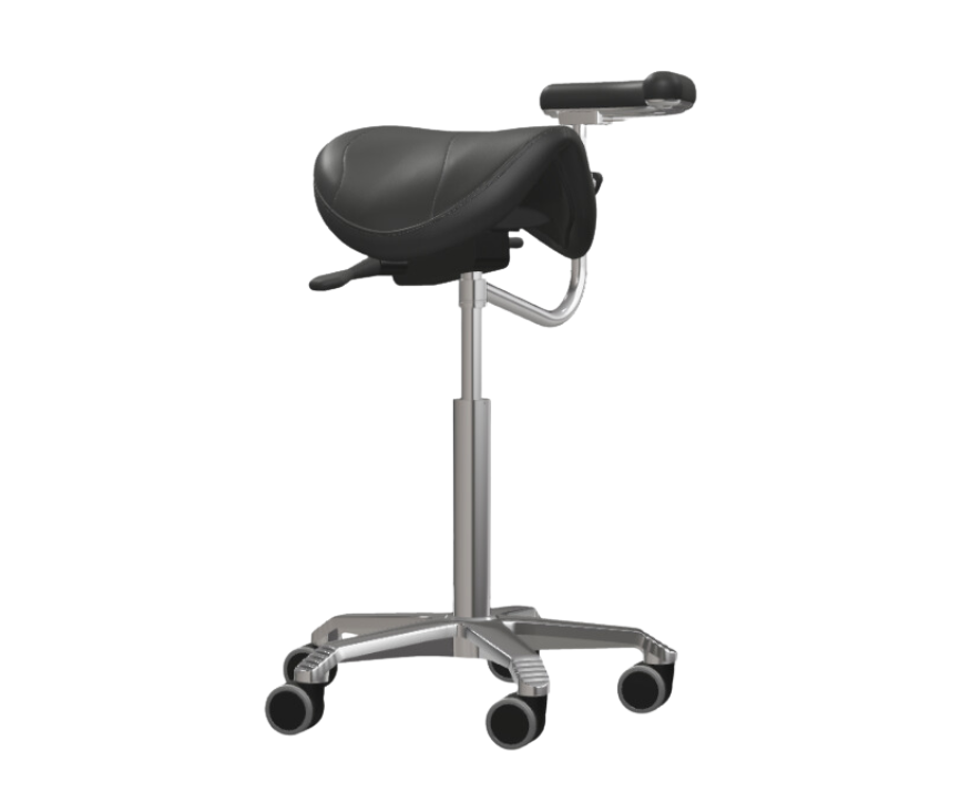 Sadelstol Amazone med armstöd, justerbar sits