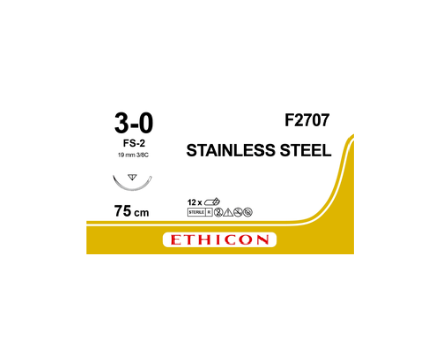 Monofil Stål 3-0 sutur 75cm FS-2 F2707/1dz
