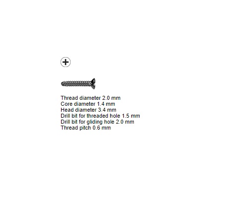Cortex skruv Ø 2.0mm självgängande