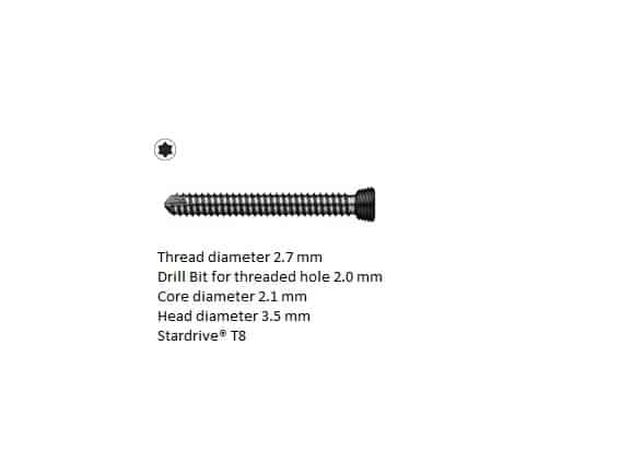 Locking skruv stardrive Ø 2.7mm självgängande