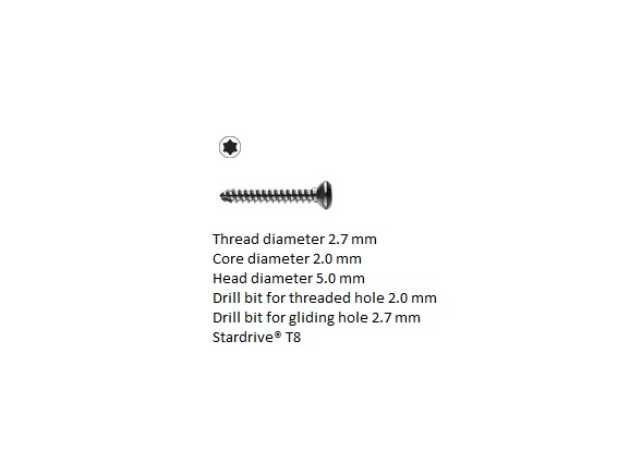 Cortex skruv Stardrive® Ø 2.7 mm självgängande